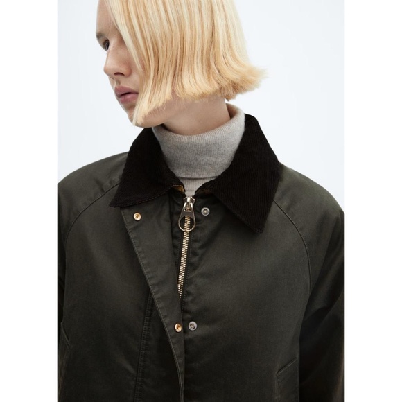 Mango Niagara Waxed Cotton Jacket NWT - Picture 4 of 15